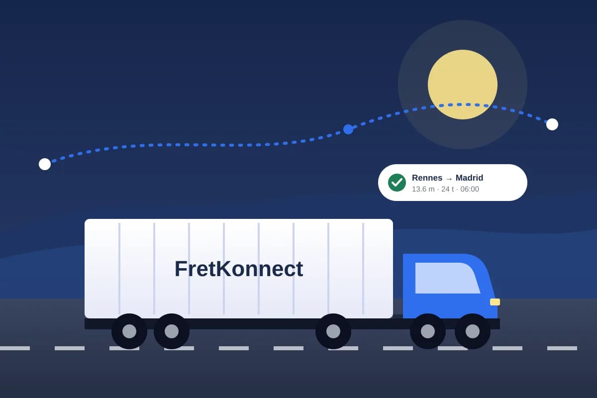 Illustration : camion semi-remorque sur la route
